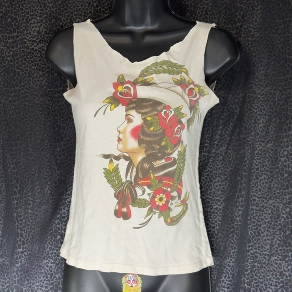Women's Tattoo Art Graphic Custom Tank Top size S